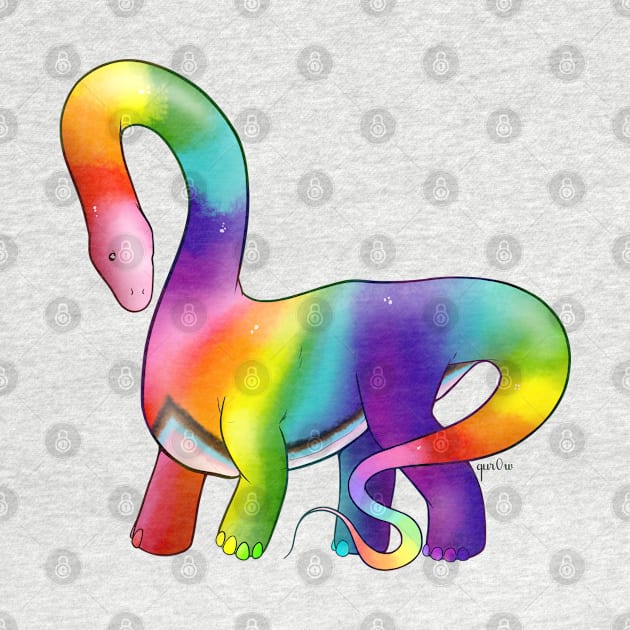 Rainbow Pride Dinosaur by Qur0w